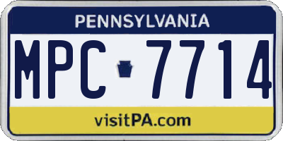 PA license plate MPC7714