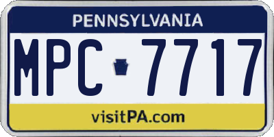 PA license plate MPC7717