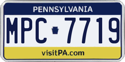 PA license plate MPC7719