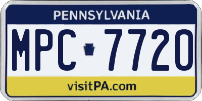 PA license plate MPC7720