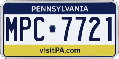 PA license plate MPC7721