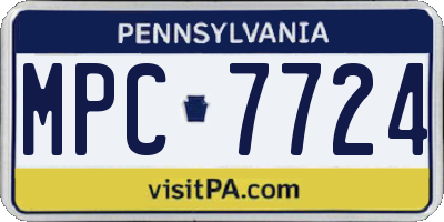 PA license plate MPC7724