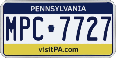 PA license plate MPC7727
