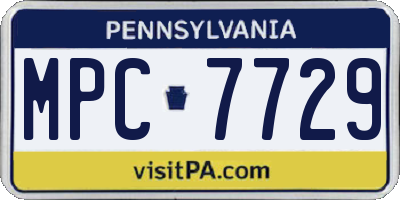 PA license plate MPC7729