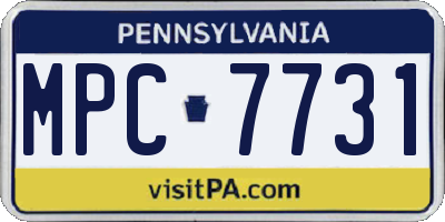 PA license plate MPC7731