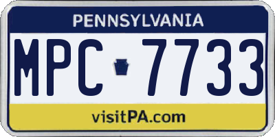 PA license plate MPC7733