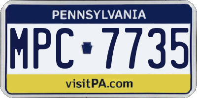 PA license plate MPC7735