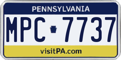 PA license plate MPC7737