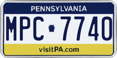 PA license plate MPC7740