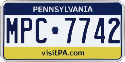 PA license plate MPC7742