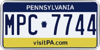PA license plate MPC7744