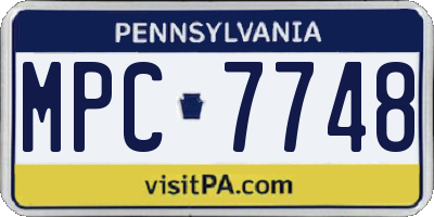 PA license plate MPC7748