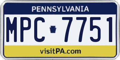 PA license plate MPC7751