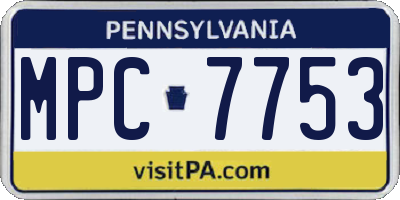 PA license plate MPC7753