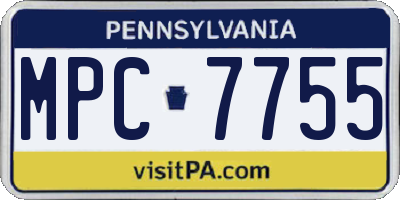 PA license plate MPC7755