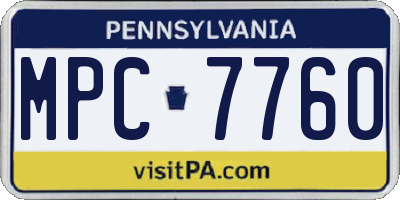 PA license plate MPC7760
