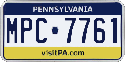 PA license plate MPC7761