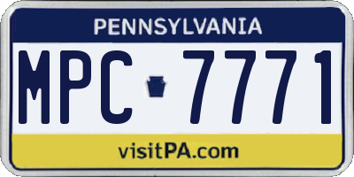 PA license plate MPC7771