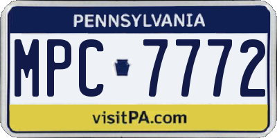 PA license plate MPC7772