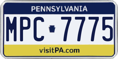 PA license plate MPC7775