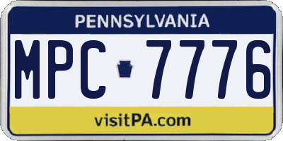 PA license plate MPC7776