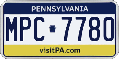 PA license plate MPC7780