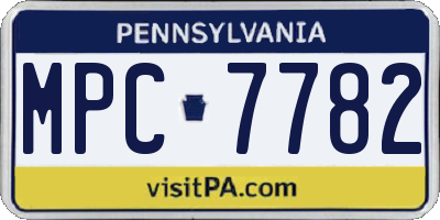 PA license plate MPC7782