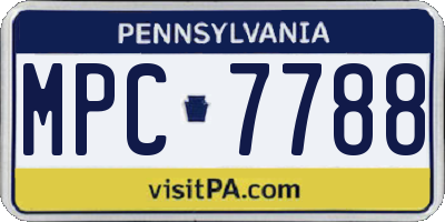 PA license plate MPC7788