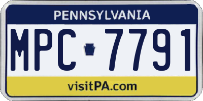 PA license plate MPC7791
