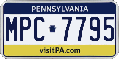 PA license plate MPC7795
