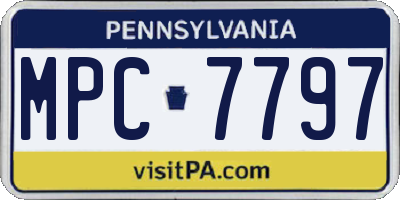 PA license plate MPC7797