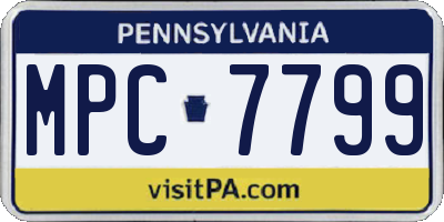PA license plate MPC7799