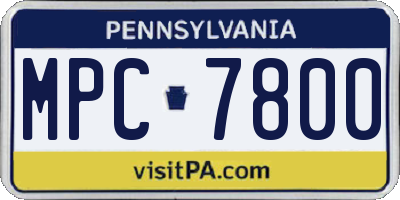 PA license plate MPC7800