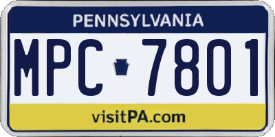 PA license plate MPC7801