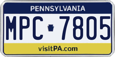 PA license plate MPC7805