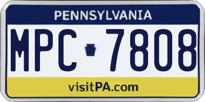PA license plate MPC7808