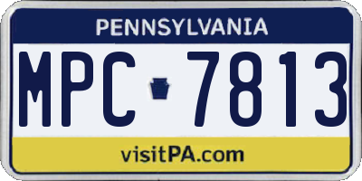 PA license plate MPC7813