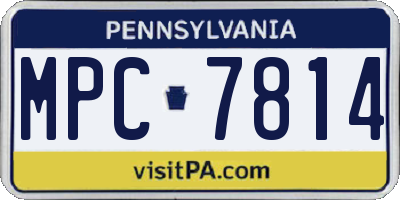 PA license plate MPC7814