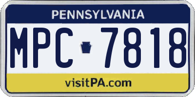 PA license plate MPC7818