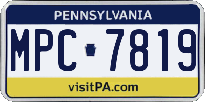 PA license plate MPC7819