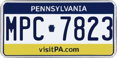 PA license plate MPC7823