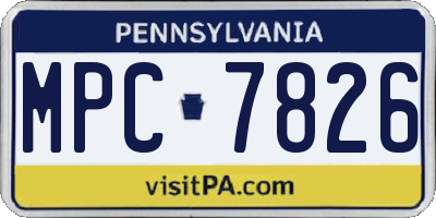 PA license plate MPC7826