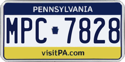 PA license plate MPC7828