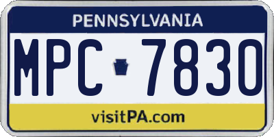 PA license plate MPC7830