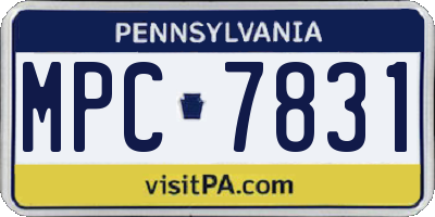 PA license plate MPC7831