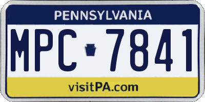 PA license plate MPC7841