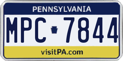 PA license plate MPC7844