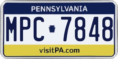 PA license plate MPC7848
