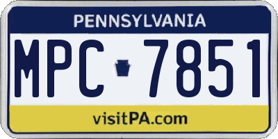 PA license plate MPC7851