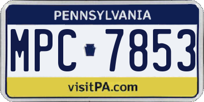 PA license plate MPC7853